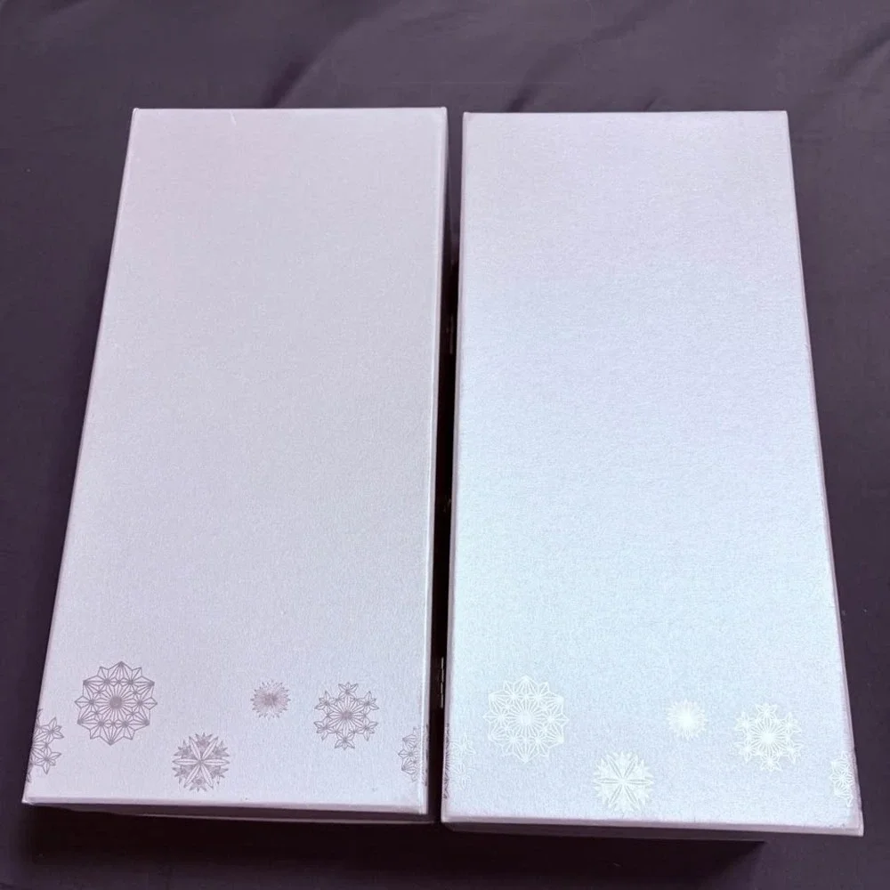 Waterford Snowflake Wishes Courage Crystal Champagne Flutes Pair Unused w/ Box